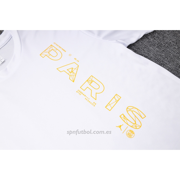 Chandal del Paris Saint-Germain Jordan Manga Corta 2023-2024 Blanco - Pantalon Corto